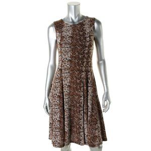 GORGEOUS! INC Womens Brown Snake Print Sleeveless Any Occasion Dress M $99.5